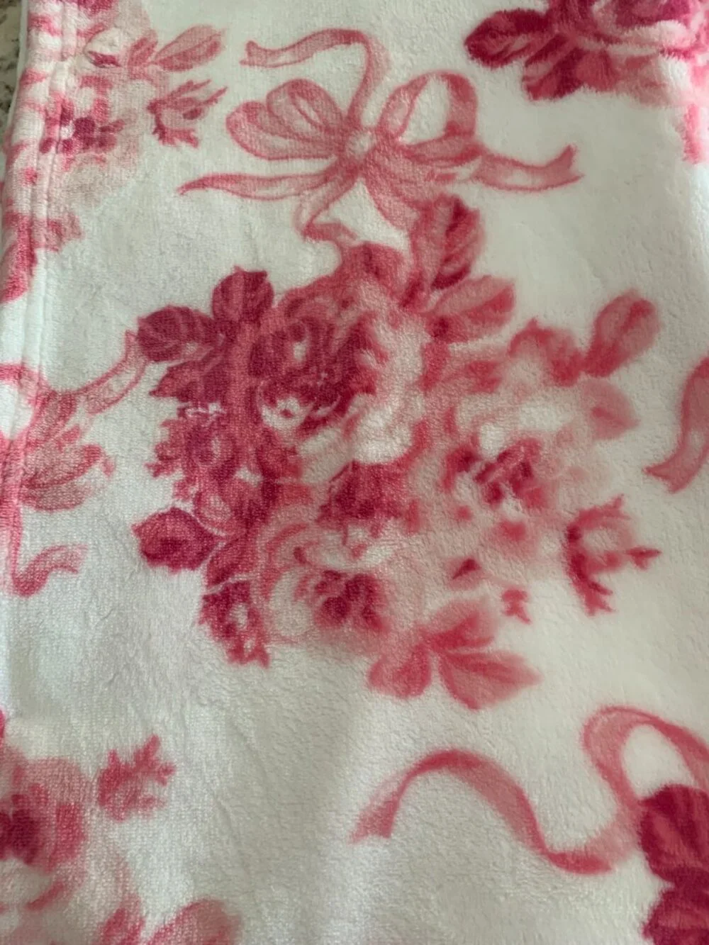 Betsey Johnson Plush Throw Pink Roses & Ribbons 50x70
